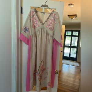 Boutique maxi embroidered boho dress. Sz. Med. excellent condition.